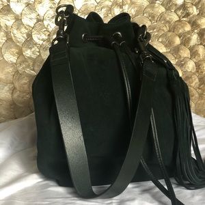 Johnny Was RARE Rosella suede bucket Bag- Pine